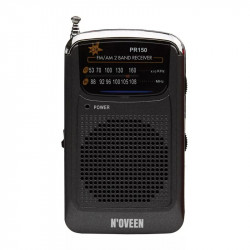 Φορητό Ραδιόφωνο N'oveen PR150  AM/FM, με Hands Free 3.5mm,με Λειτουργία  Μπαταρίας 2 x 1,5V AAA  Μαύρο 32361