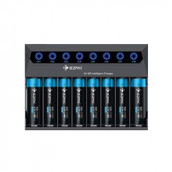 Φορτιστής Μπαταριών EiZfan Air M8  Intelligent Li-ion 3.7V 21700 20700 18650 8 Θέσεων και Φορτιστής Αυτοκινήτου 35617