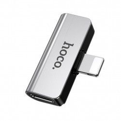 Αντάπτορας Hoco LS24 2 σε 1 Lightning σε 2 Εξόδους Lightning 2.0A Ασημί 25086