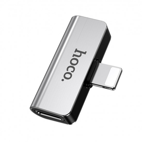 Αντάπτορας Hoco LS24 2 σε 1 Lightning σε 2 Εξόδους Lightning 2.0A Ασημί 25086