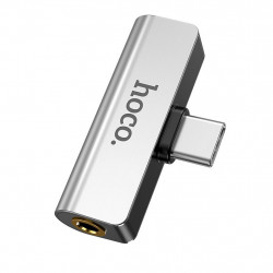 Αντάπτορας Hoco LS26 2 σε 1 USB-C σε USB-C και 3.5mm 1.5A Ασημί 25088
