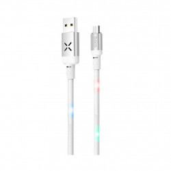 Καλώδιο σύνδεσης Hoco U63 Spirit USB σε Micro-USB 2.4A και Φωτεινές Ενδείξεις με Ηχητικό Αισθητήρα Λευκό 1.2m 27260