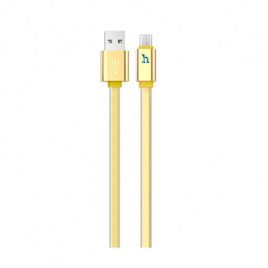 Καλώδιο σύνδεσης Hoco UPL 12 Plus USB σε Micro-USB 2.4A με PVC Jelly και Φωτεινή Ένδειξη 1.2m Χρυσαφί 27244
