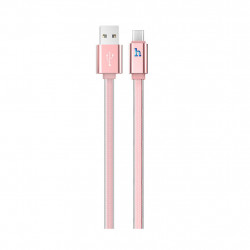 Καλώδιο σύνδεσης Hoco UPL 12 Plus USB σε Micro-USB 2.4A με PVC Jelly και Φωτεινή Ένδειξη Ροζ Χρυσό 1.2m 27246