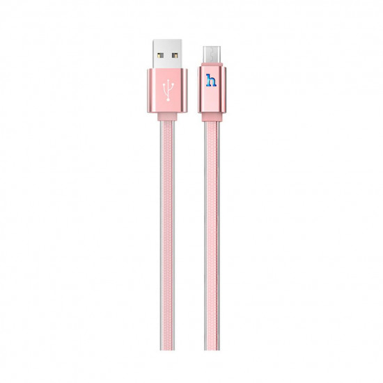 Καλώδιο σύνδεσης Hoco UPL 12 Plus USB σε Micro-USB 2.4A με PVC Jelly και Φωτεινή Ένδειξη Ροζ Χρυσό 1.2m 27246