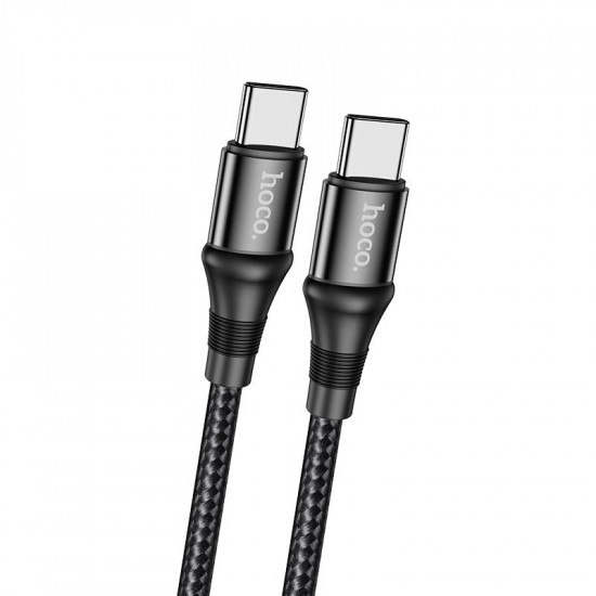 Καλώδιο Hoco X50 Exquisito USB-C σε USB-C 100W 5.0A/20V Braided Μαύρο 1m 30423