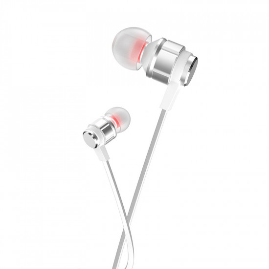 Hands Free Hoco M85 Platinum Sound Universal Earphones Stereo 3.5mm Deep Bass Ασημί 1.2m 41188