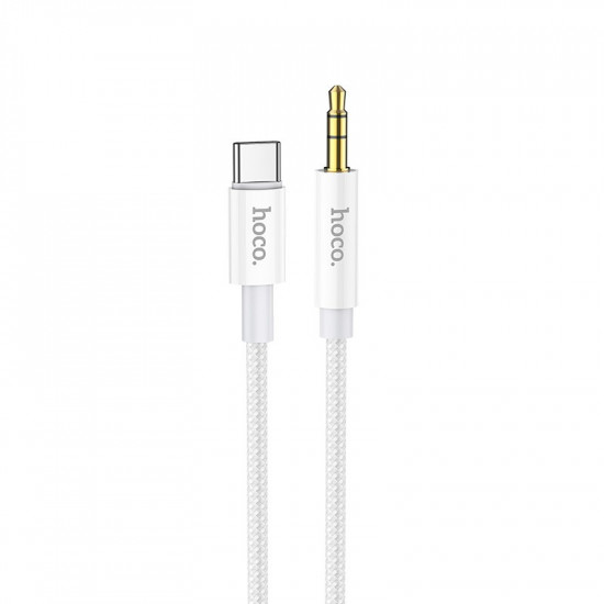 Καλώδιο σύνδεσης Ήχου Hoco UPA19 Braided USB-C Αρσενικό σε 3.5mm Αρσενικό 1m Ασημί 34637