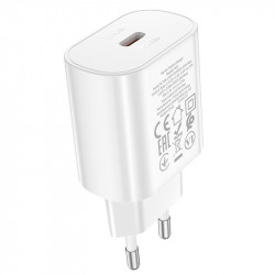Φορτιστής Ταξιδίου Hoco N22 Jetta USB-C PD25W Small Body Λευκός 37421