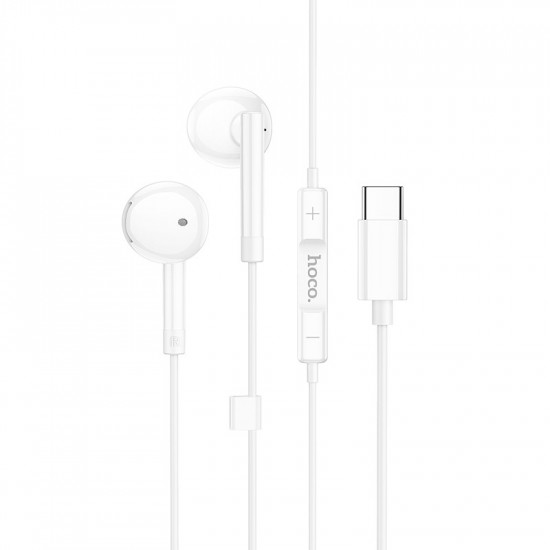 Hands Free Hoco M95 Earphones Stereo USB-C Συμβατά με Όλες τις Συσκευές USB-C Άσπρο 1.2m 40462