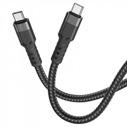 Καλώδιο Σύνδεσης Hoco U110 USB-C σε USB-C Braided 60W 20V/3A Μαύρο Υψηλής Αντοχής 1.2m 37458