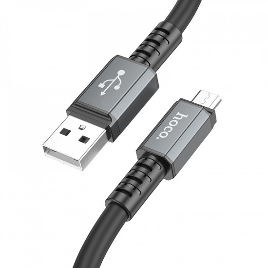Καλώδιο Σύνδεσης Hoco X85 Strength USB σε Micro-USB 2.4A Υψηλής Αντοχής Μαύρο 1m 37481