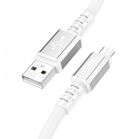 Καλώδιο Σύνδεσης Hoco X85 Strength USB σε Micro-USB 2.4A Υψηλής Αντοχής Λευκό 1m 37482