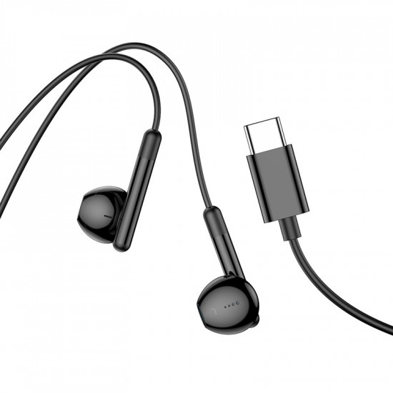 Hands Free Hoco M93 Earphones Stereo USB-C Συμβατά με Όλες τις Συσκευές USB-C Μαύρο 1.2m 40460