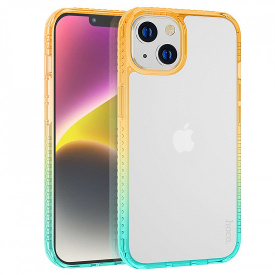 Θήκη Hoco Crystal Color Skin Feel για Apple iPhone 14 Plus Πορτοκαλί Πράσινη 37585
