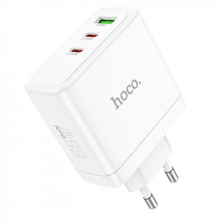 Φορτιστής Ταξιδίου Hoco N30 Glory Fast Charging PD65W QC3.0 2 x USB-C και 1 x USB 5V/3A Λευκός GaN Tech 39075