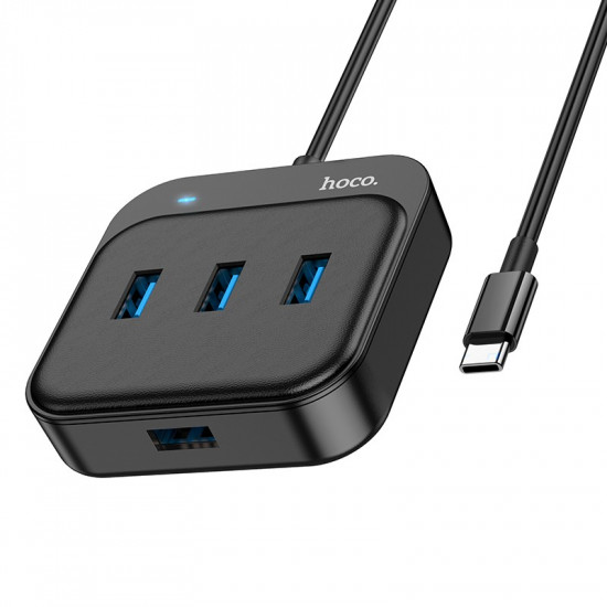 Hub USB-C Hoco HB31 Easy 4-in-1 με 4xUSB3.0 Μαύρο 20cm 39063