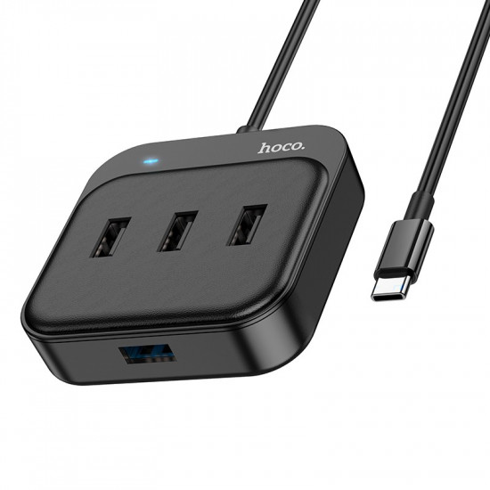 Hub USB-C Hoco HB31 Easy 4-in-1 με 1 x USB3.0 και 3 x USB2.0 Μαύρο 20cm 39064
