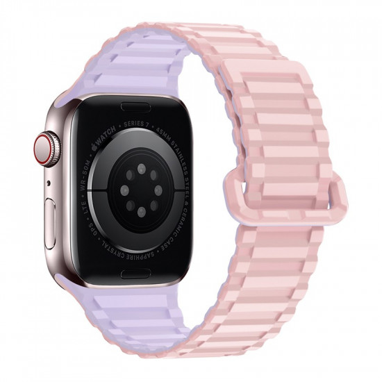 Watchband Hoco WA06 Flexible Military Pattern 42/44/45/49mm για Apple Watch 1/2/3/4/5/6/7/8/SE/Ultra Ροζ Μωβ Silicon Band 38209