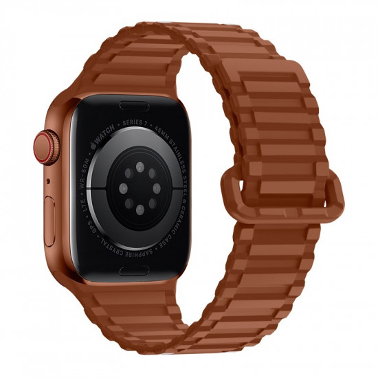 Watchband Hoco WA06 Flexible Military Pattern 42/44/45/49mm για Apple Watch 1/2/3/4/5/6/7/8/SE/Ultra Καφέ Silicon Band 38213