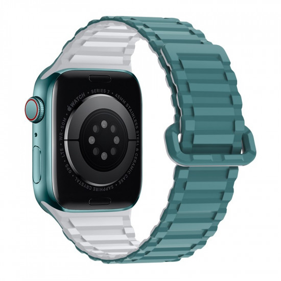Watchband Hoco WA06 Flexible Military Pattern 42/44/45/49mm για Apple Watch 1/2/3/4/5/6/7/8/SE/Ultra Green Shirt Grey Silicon Band 38216