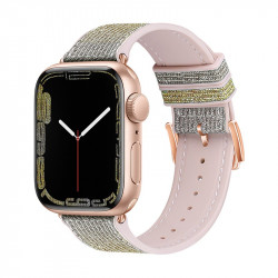 Watchband Hoco WA11 Diamond series 42/44/45/49mm για Apple Watch 1/2/3/4/5/6/7/8/SE/Ultra Silver Yellow Silicone Band 38284