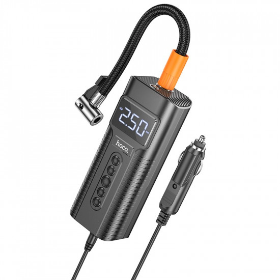 Smart Air Pump Hoco PH55 Roys 2.5 bar Πίεση Αέρα με Led Ένδειξη Λειτουργιών και Led Φακό  Μαύρο 39165