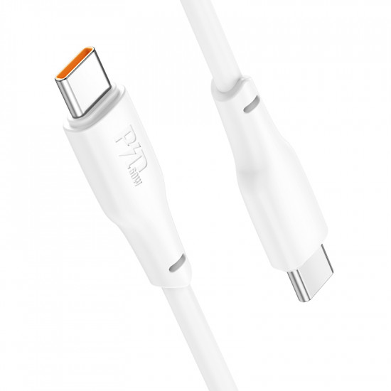 Καλώδιο σύνδεσης Hoco X93 Force USB-C σε USB-C PD60W 3A για Γρήγορη Φόρτιση Λευκο 2m 46802