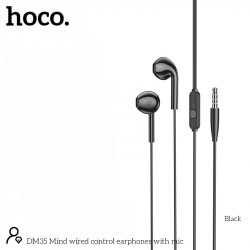 Hands Free Hoco. DM35 Mind Earphones Stereo 3.5mm με Μικρόφωνο και Πλήκτρο Λειτουργίας 1.2m Μαύρα 46245