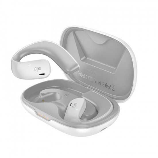 Wireless Hands Free Hoco EQ4 Graceful TWS V5.3 με Πλήκτρο Ελέγχου Συμβατό με Siri και 12h Ώρες Λειτουργίας Λευκά 39631
