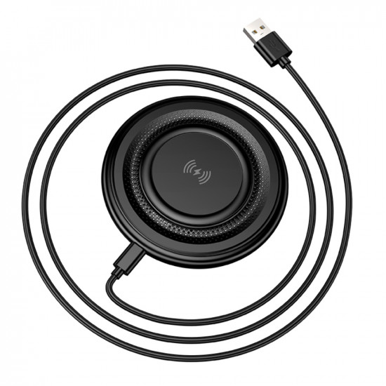Ασύρματος Φορτιστής Borofone BQ40 Crown Magnetic Magsafe 15W με Καλώδιο USB-A Μαύρος 47671