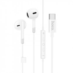 Hands Free Hoco M109 Earphones Stereo USB-C Συμβατά με Όλες τις Συσκευές USB-C Λευκό 1.2m 40459