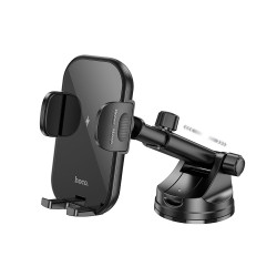 Βάση Στήριξης Αυτοκινήτου Hoco HW5 Journey Μαύρο με Wireless Fast Charger έως 15W και Επεκτεινόμενο Βραχίονα Μαύρη 4.5