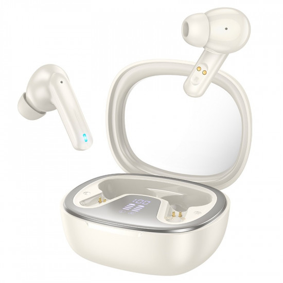 Wireless Hands Free Hoco EQ6 Shadow TWS V5.3 320mAh 7 Ώρες Λειτουργίας με LED Οθόνη και Συμβατά με Siri Λευκά 40358