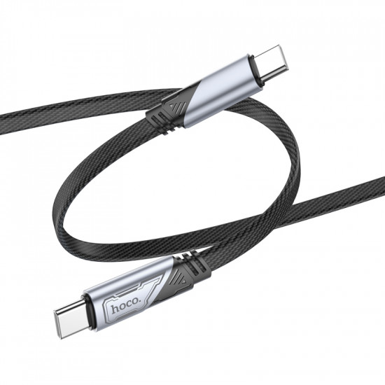Καλώδιο σύνδεσης Hoco U119 USB-C σε USB-C 60W 3A Fast Charging Armor Style Braided Μαύρο 1.2m 46799