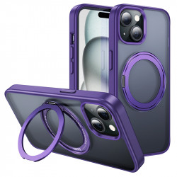 Θήκη Hoco Stand Magnetic Case 2 in 1 Mag-Charge 360° Rotating Ring για Apple iPhone 15 Plus Μωβ 40730