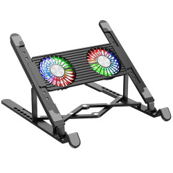 Laptop Cooler Hoco. DH17 Μαύρο με Φωτισμό και 2 Ανεμιστηράκια για Φορητούς Υπολογιστές έως 17.3