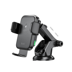 Βάση Στήριξης Αυτοκινήτου Hoco HW11 Jenny με Wireless Fast Charger έως 15W και Επεκτεινόμενο Βραχίονα Μαύρη 4.5