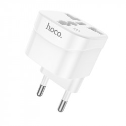 Αντάπτορας Hoco. DC60 Universal (UK, 3C 3Plug, 3C 2Plug, US Plug) σε European Λευκός 40855