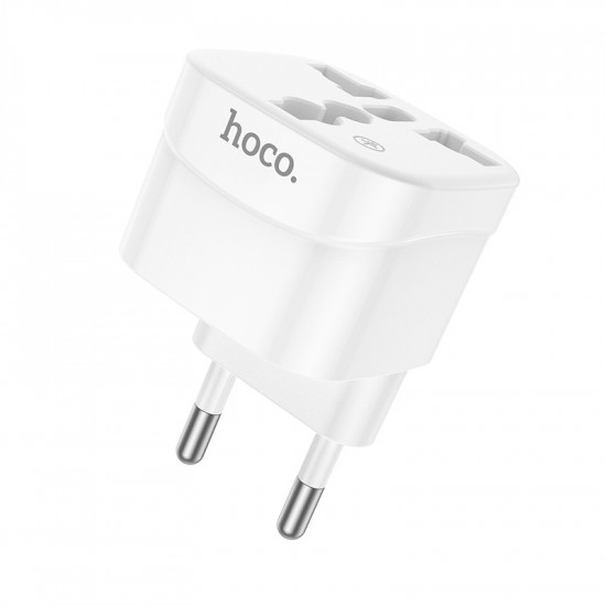 Αντάπτορας Hoco. DC60 Universal (UK, 3C 3Plug, 3C 2Plug, US Plug) σε European Λευκός 40855