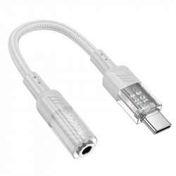 Αντάπτορας Hoco LS37 USB-C 3.5mm για Μικρόφωνο και Ήχο Γκρι 45114