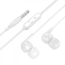 Hands Free Hoco M124 Wide Earphones Stereo 3.5mm με Μικρόφωνο και Πλήκτρο Λειτουργίας 1.2m Λευκά 46505