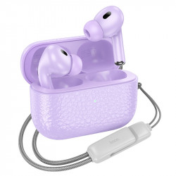 Wireless Hands Free Hoco EQ9 Duke TWS V5.3 320mAh 7 Ώρες Λειτουργίας με LED Οθόνη και Συμβατά με Siri Μωβ 41146
