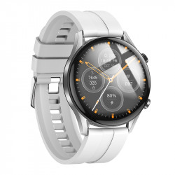 Smartwatch Hoco Y7 Pro IP67 με Δυνατότητα Κλήσεων Silicon Band Ασημί 41240
