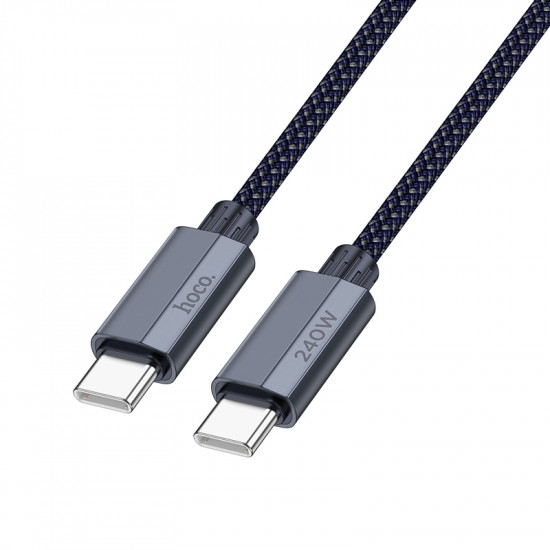 Καλώδιο Hoco U134 Primero USB-C σε USB-C 5.0A 240W Braided Μπλε 1.8m 46536