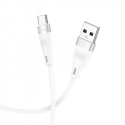 Καλώδιο σύνδεσης Hoco. DU45 Sturdy USB-A σε USB-C 3.0A για Γρήγορη Φόρτιση και Μεταφορά Δεδομένων Λευκό 1m 46254