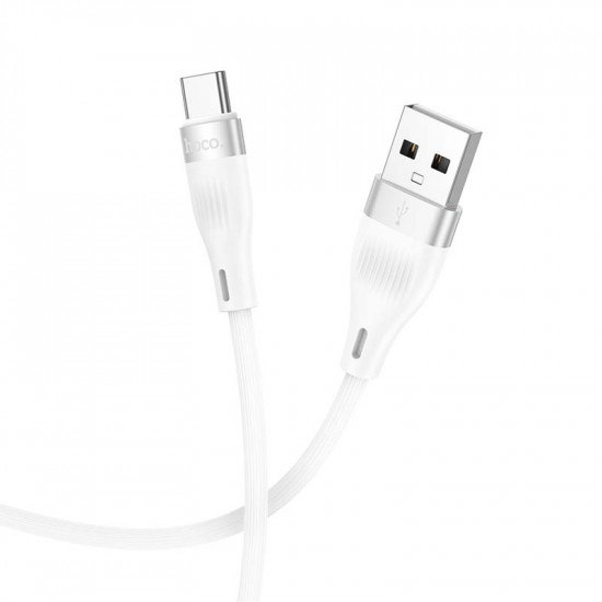 Καλώδιο σύνδεσης Hoco. DU45 Sturdy USB-A σε USB-C 3.0A για Γρήγορη Φόρτιση και Μεταφορά Δεδομένων Λευκό 1m 46254