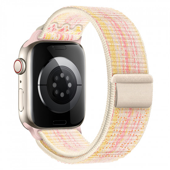 Watchband Hoco WA25 38/40/41mm Nylon Strap για Apple Watch series 1/2/3/4/5/6/7/8/9/SE/SE2 Starlight and Pink 45196