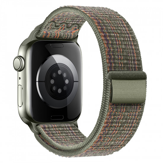 Watchband Hoco WA25 42/44/45/49mm Nylon Strap για Apple Watch series 1/2/3/4/5/6/7/8/9/SE/SE2/Ultra/Ultra2 Dark Green and Orange 45221