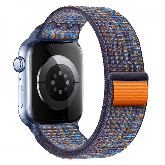 Watchband Hoco WA25 38/40/41mm Nylon Strap για Apple Watch series 1/2/3/4/5/6/7/8/9/SE/SE2 Royal Blue and Orange 45218
